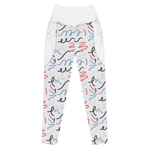 Scribble Caviar Leggings with pockets