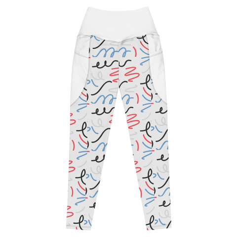 Scribble Caviar Leggings with pockets