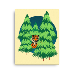 A Tiger Hiding Woods Canvas