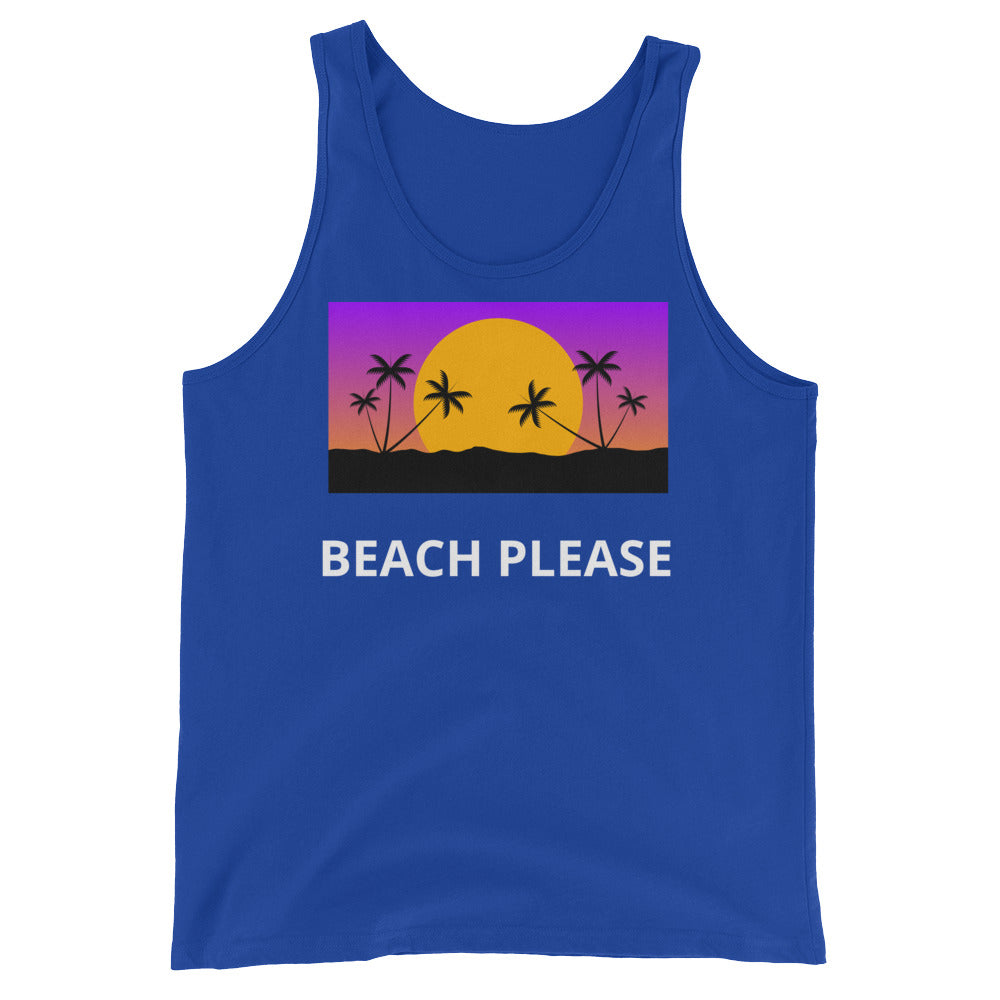 Beach Please! Unisex Tank Top - Shirt Caviar 