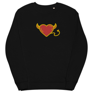 Satans Heart EMBROIDERED Unisex organic sweatshirt